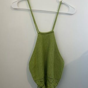 Green Knit Crop Top Size S